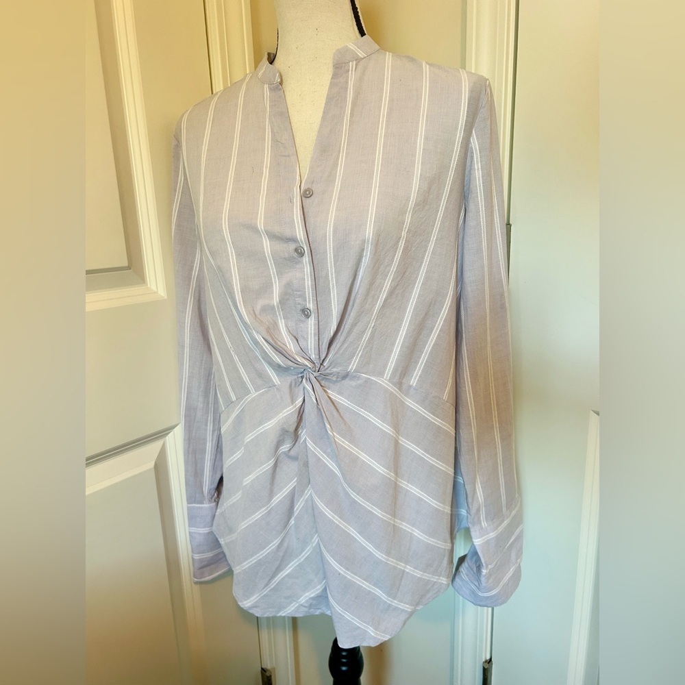 a new day womans striped button down shirt